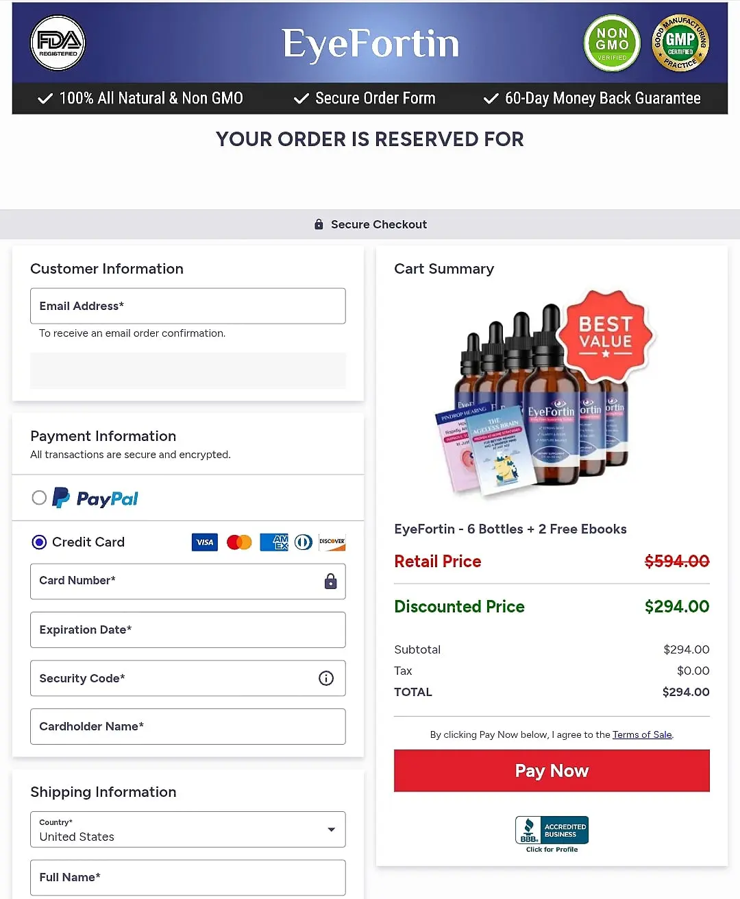 eyefortin order